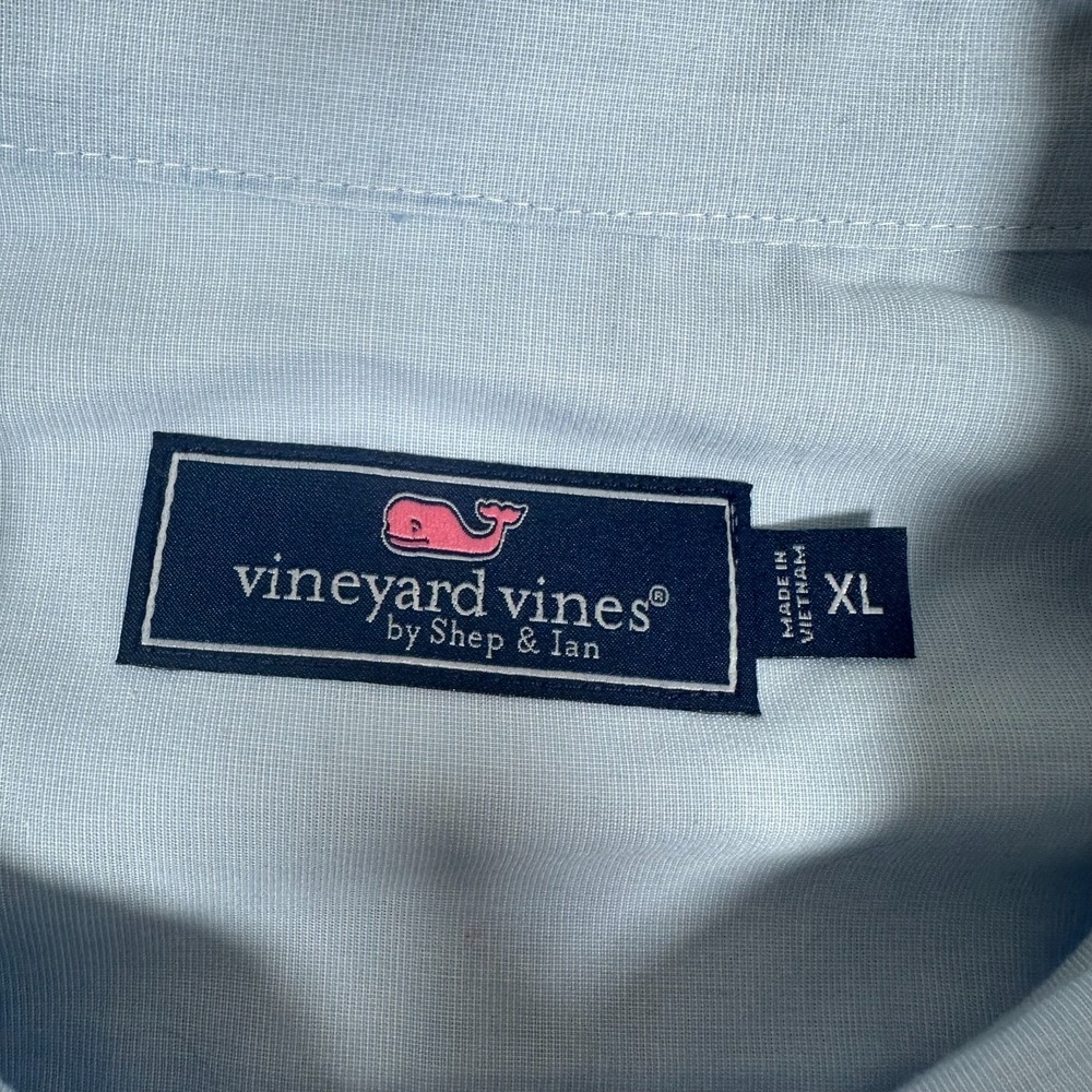 Vineyard Vines by Shep and Ian Whale Shirt • Men's XL Blue Button Up Oxford EUC - Picture 8 of 13